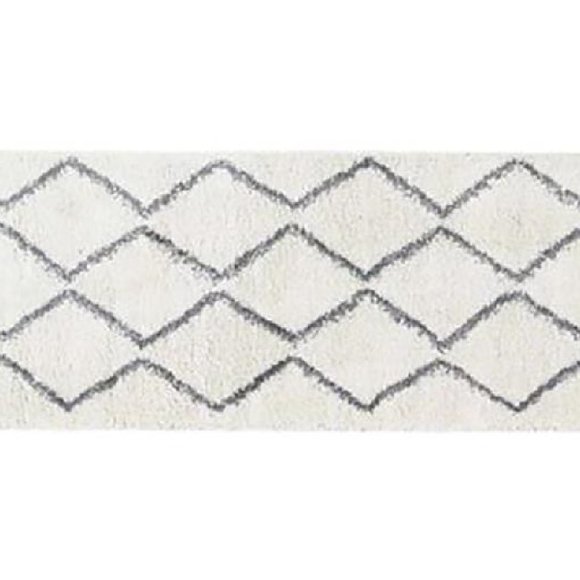 new Wild Sage Abigail Diamond 2' 3" x 7' Shag Runner Rug in Ivory w/ Dark Gray - Picture 6 of 10